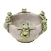 Maceta de cemento con ranas en la orilla de 23x23x14.5cm - Image 2