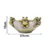 Maceta de cemento con ranas en la orilla de 23x23x14.5cm - Image 4