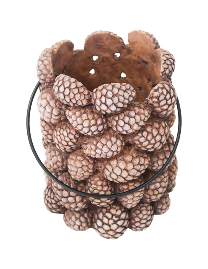 Linterna de cemento diseño bellotas de 17.5X17.5X21.5cm - Image 2