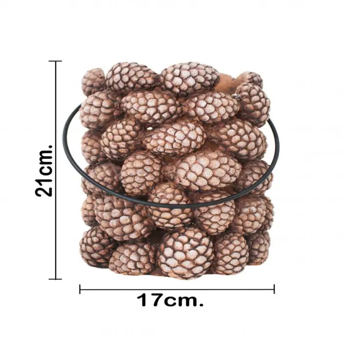 Linterna de cemento diseño bellotas de 17.5X17.5X21.5cm - Image 4