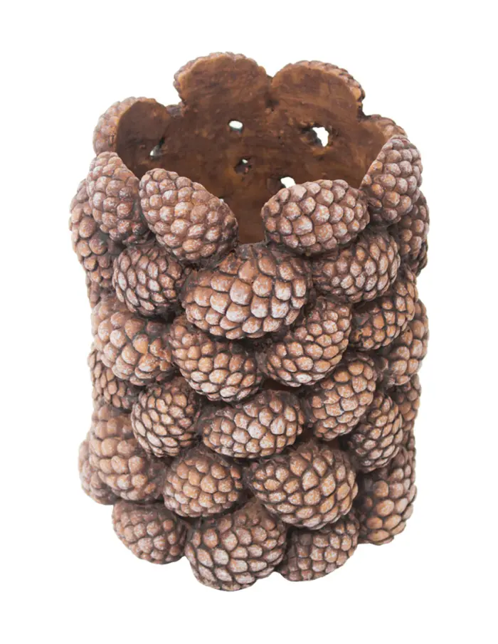 Maceta de cemento diseño bellotas de 17.5X17.5X21.5cm - Image 2
