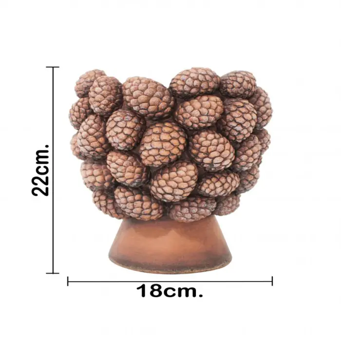Florero de cemento diseño bellotas de 18.5X18.5X21.5cm - Image 4