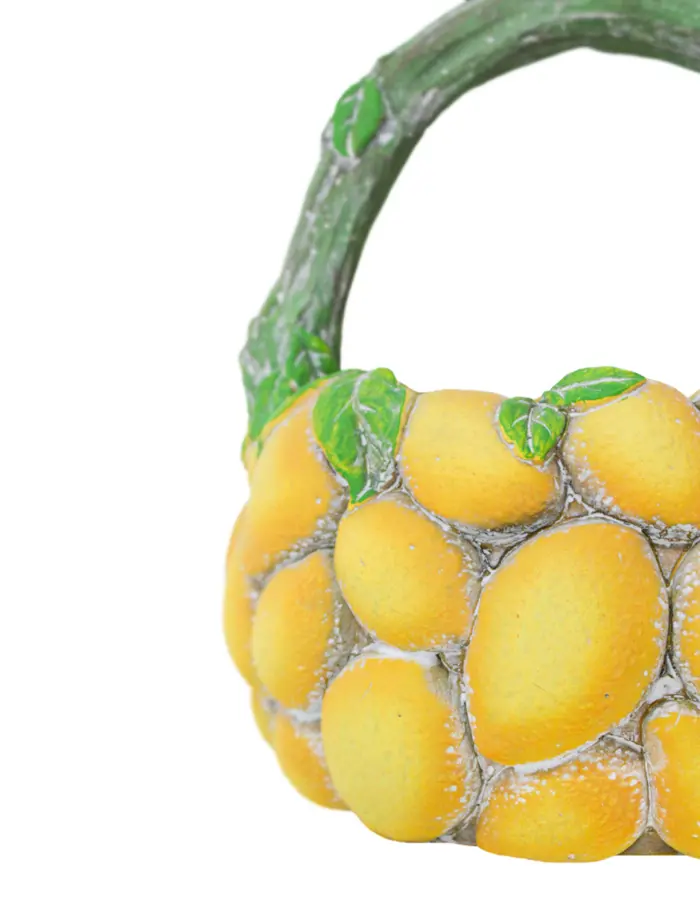 Canasta de cemento diseño limones de 19.5x19.5x19cm - Image 3