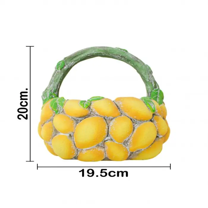 Canasta de cemento diseño limones de 19.5x19.5x19cm - Image 4