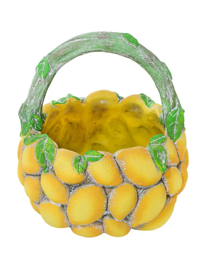 Canasta de cemento diseño limones de 22x22x23cm - Image 2