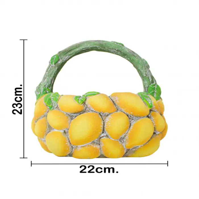 Canasta de cemento diseño limones de 22x22x23cm - Image 4