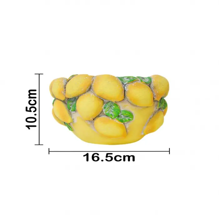 Maceta de cemento diseño limones de 16.5x16.5x10.5cm - Image 3