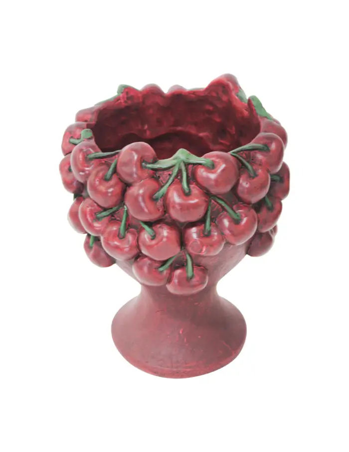 Maceta de cemento diseño cereza de 16.5x16.5x20.5cm - Image 2