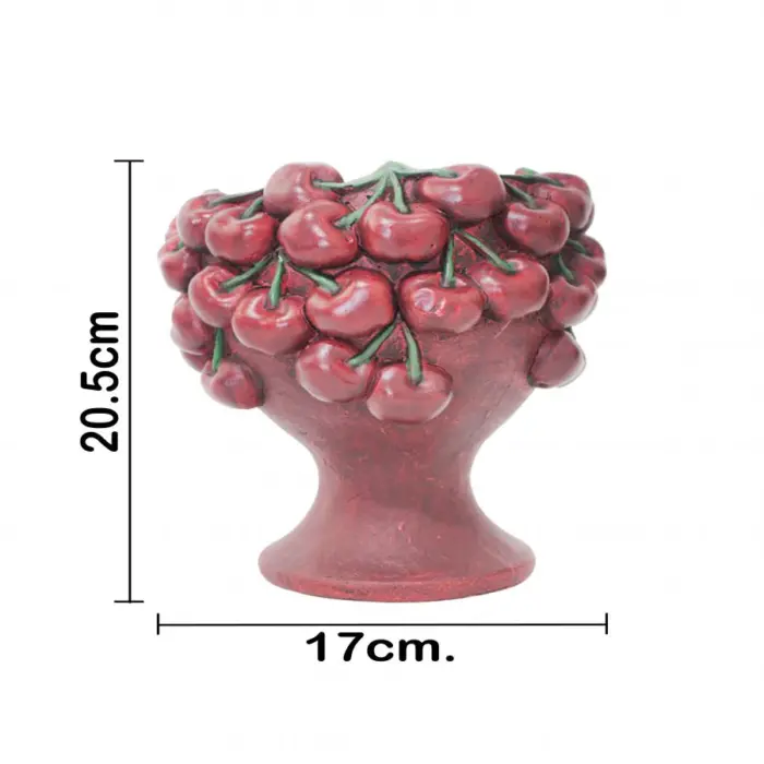 Maceta de cemento diseño cereza de 16.5x16.5x20.5cm - Image 3