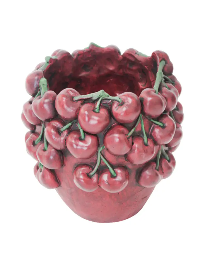 Florero de cemento diseño cereza de 21x21x21cm - Image 2