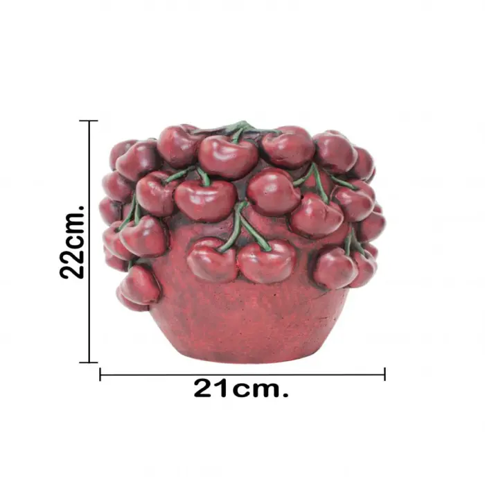 Florero de cemento diseño cereza de 21x21x21cm - Image 4