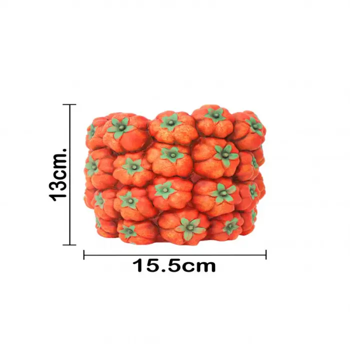 Maceta de cemento diseño calabaza de 15.5x15.5x13cm - Image 4