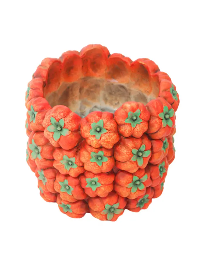 Maceta de cemento diseño calabaza de 19x19x15cm - Image 2