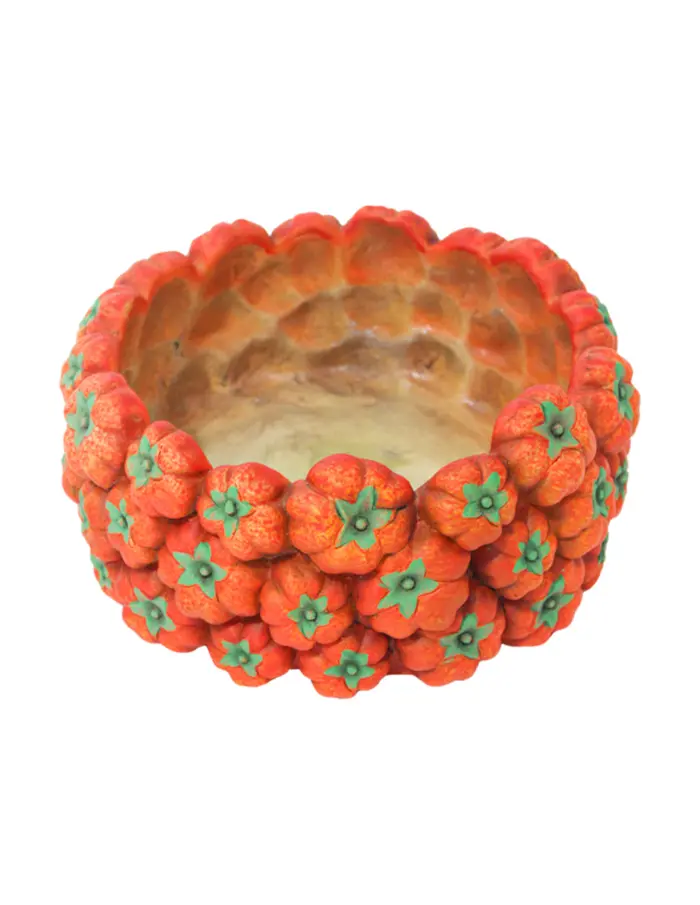 Maceta de cemento diseño calabaza de 25.5x25.5x11.5cm - Image 2