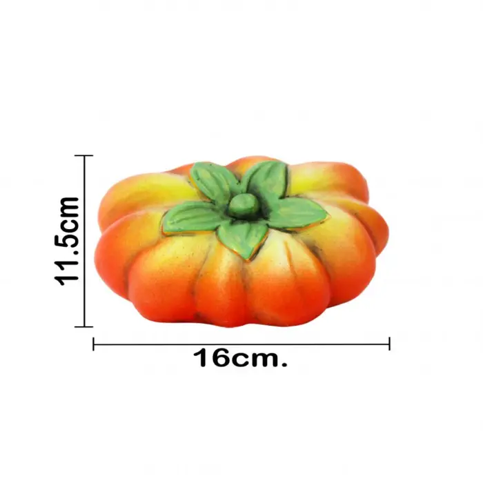 Maceta de cemento diseño calabaza de 15.5x13x11cm - Image 4