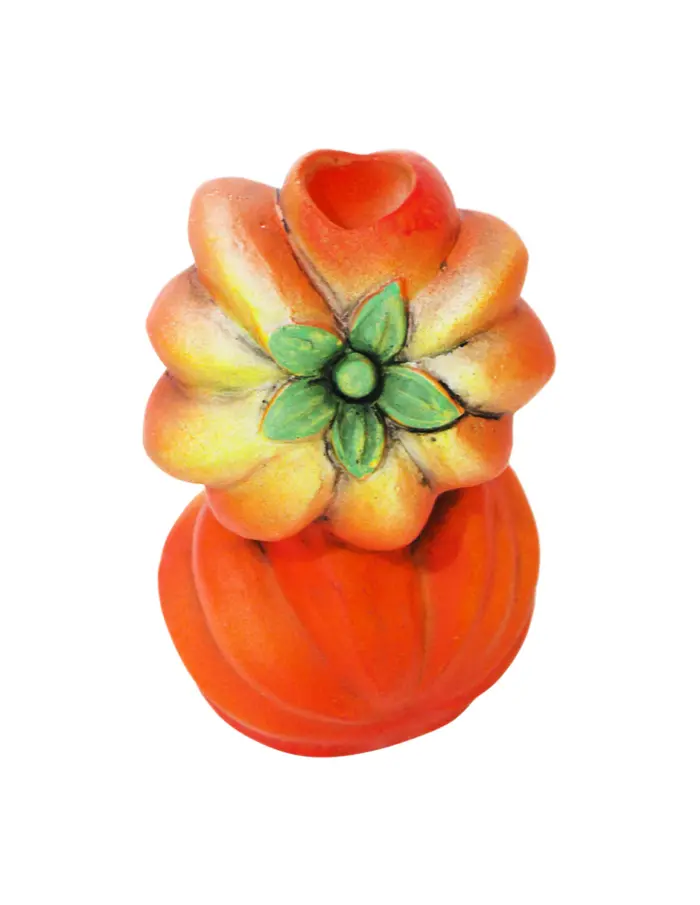 Candelabro de cemento diseño calabaza de 8.5x7.5x14cm - Image 2