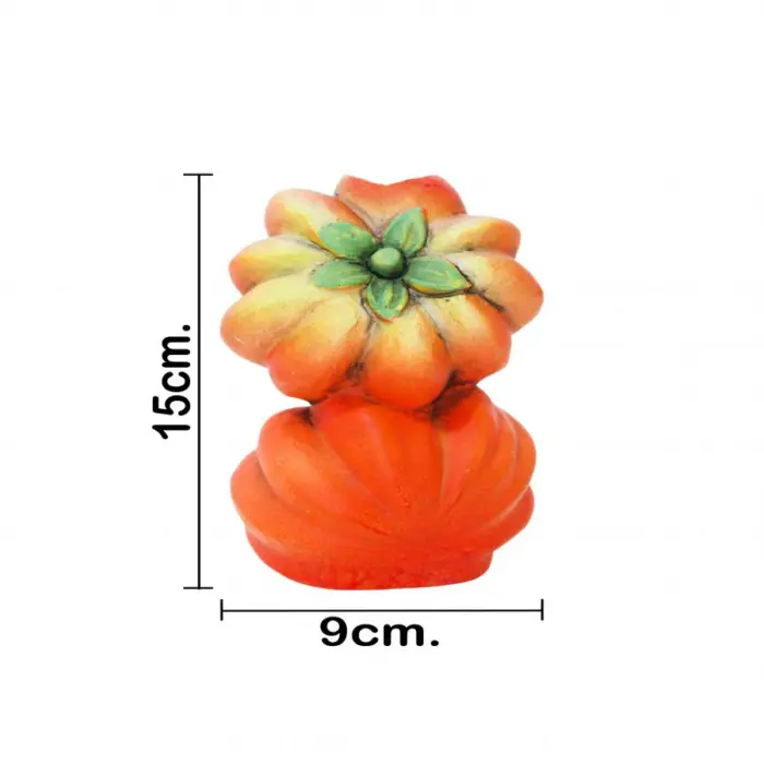 Candelabro de cemento diseño calabaza de 8.5x7.5x14cm - Image 3