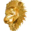 Cabeza de león para pared de metal dorado de 17.78x40.01x48.9cm - Image 2