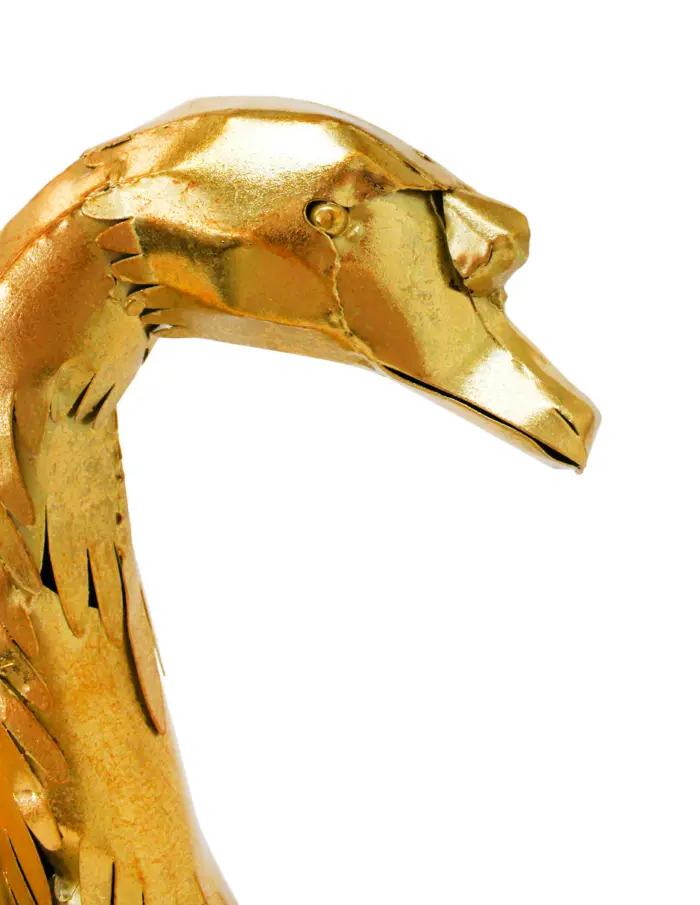 Pato de metal dorado de 26.67x50.8x40.01cm - Image 3
