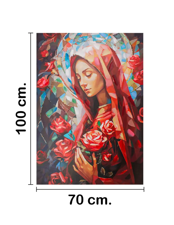 Cuadro con rostro de Virgen de 70x100x3cm - Image 2