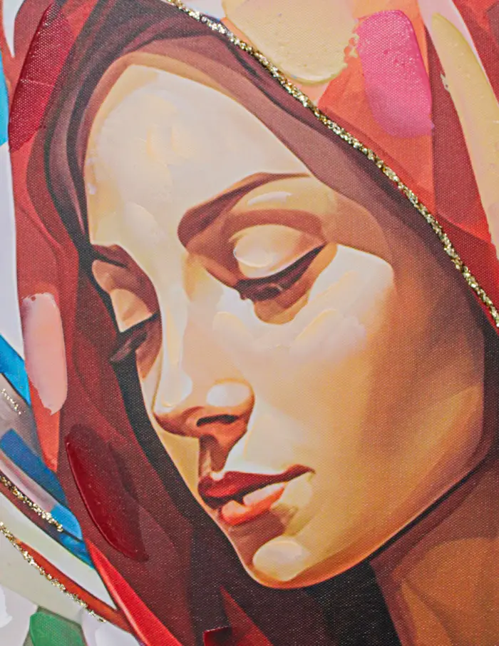 Cuadro con rostro de Virgen de 70x100x3cm - Image 3