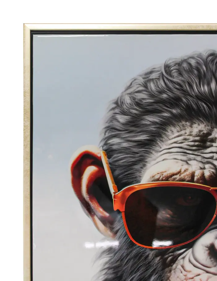 Cuadro con chimpancé con lentes de 52.5x72.5x2.8cm - Image 3