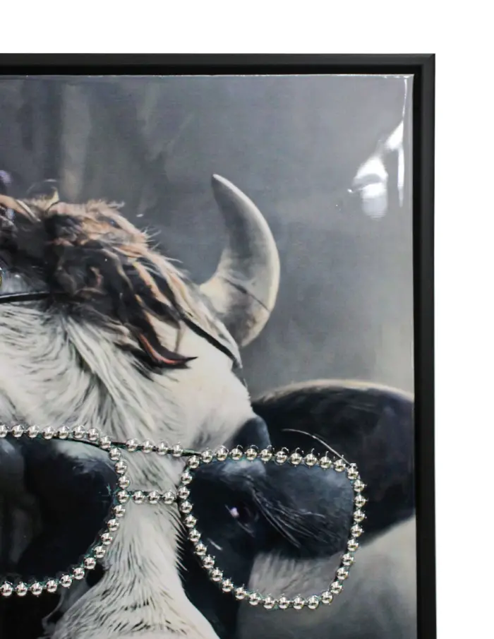Cuadro con vaca y lentes de 52.5x72.5x2.8cm - Image 3