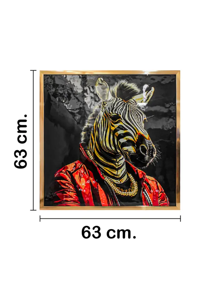 Cuadro con cabeza de cebra de 63x63x3.3cm - Image 2