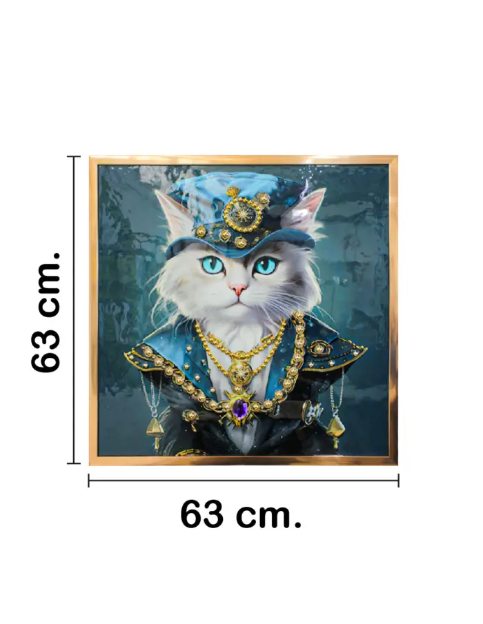 Cuadro con gato elegante de 63x63x3.3cm - Image 2