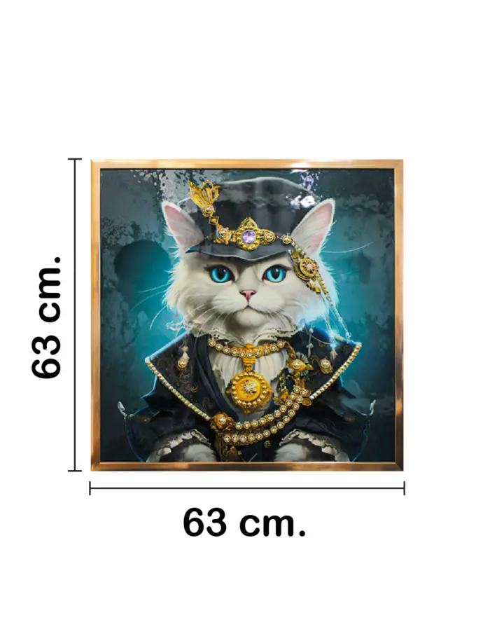 Cuadro con gato elegante de 63x63x3.3cm - Image 2