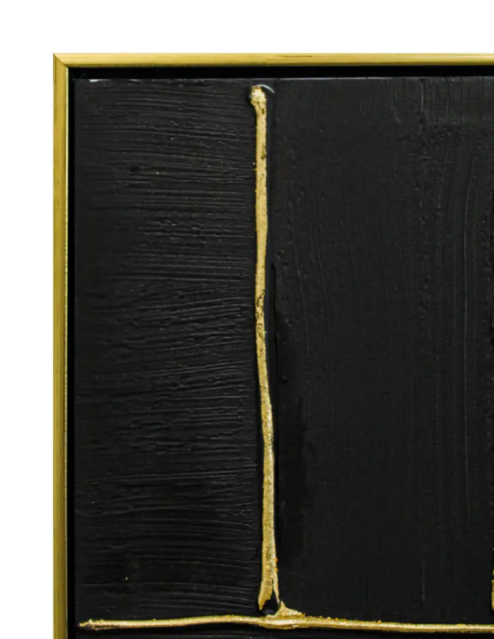 Cuadro abstracto con recyangulos negros de 62x82x4.5cm - Image 2