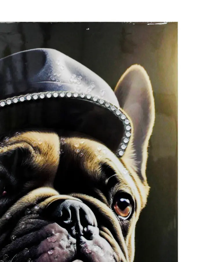 Cuadro con perro sombrero y cadena de 60x80x2.5cm - Image 3