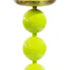 Candelabro de metal diseño esferas amariilo mate de 18x18x78cm - Image 3