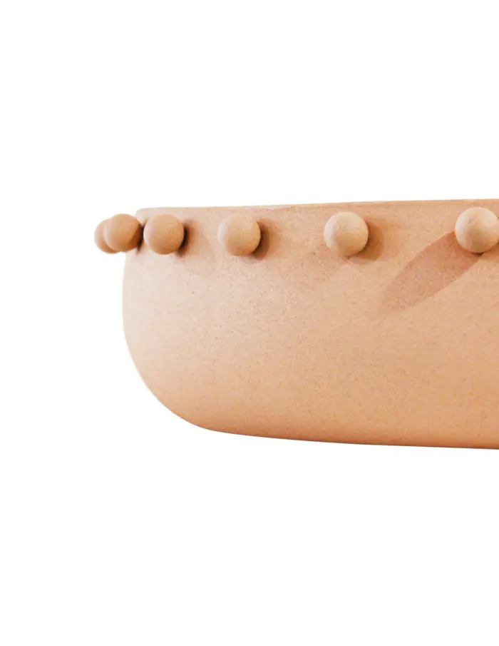 Bowl de metal beige de 32.5x32.5x7.5cm - Image 2