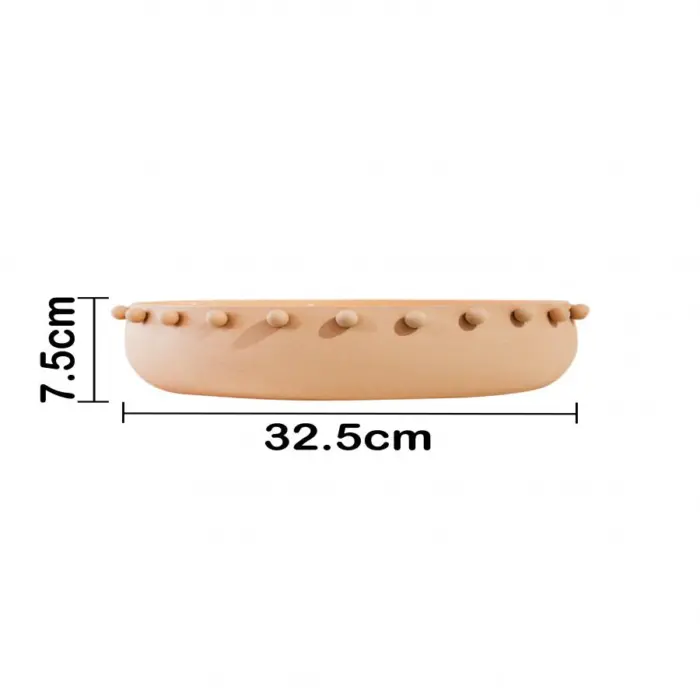 Bowl de metal beige de 32.5x32.5x7.5cm - Image 3