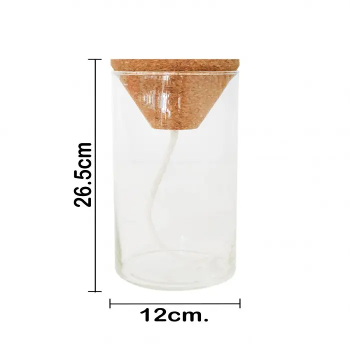 Frasco de vidrio con tapón de corcho triangular de 12x12x25cm - Image 4