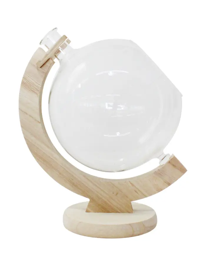 Esfera hidropónica de vidrio con base blanca de 25x20x31cm - Image 2