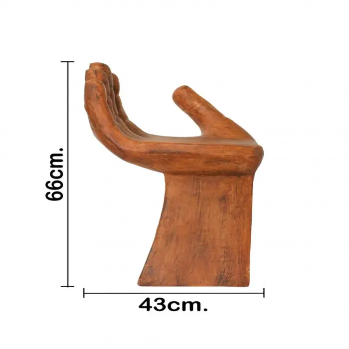 Taburete de diseño mano de madera de 43x41x66cm - Image 4