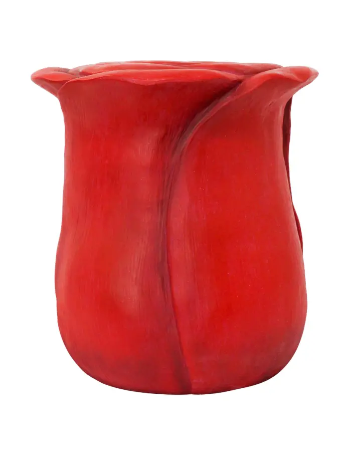 Taburete de madera diseño rosa roja de 41x41x45.5cm - Image 2