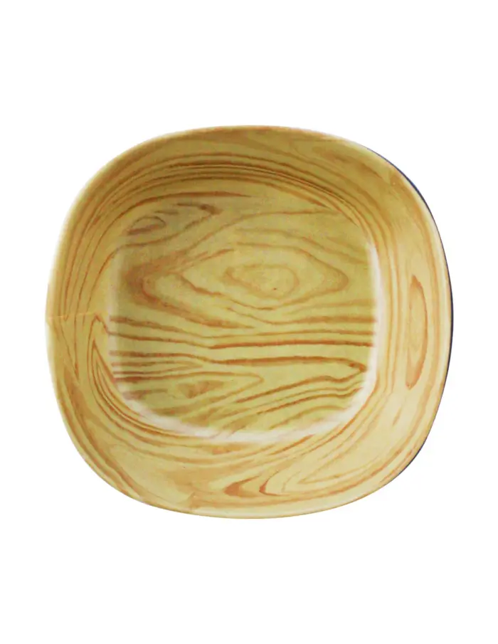 Bowl cuadrado de melamina tipo madera de 12.5cm - Image 2