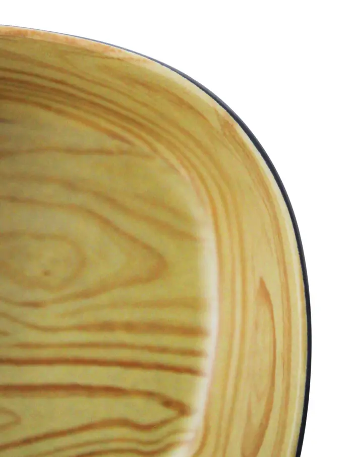 Bowl cuadrado de melamina tipo madera de 12.5cm - Image 3