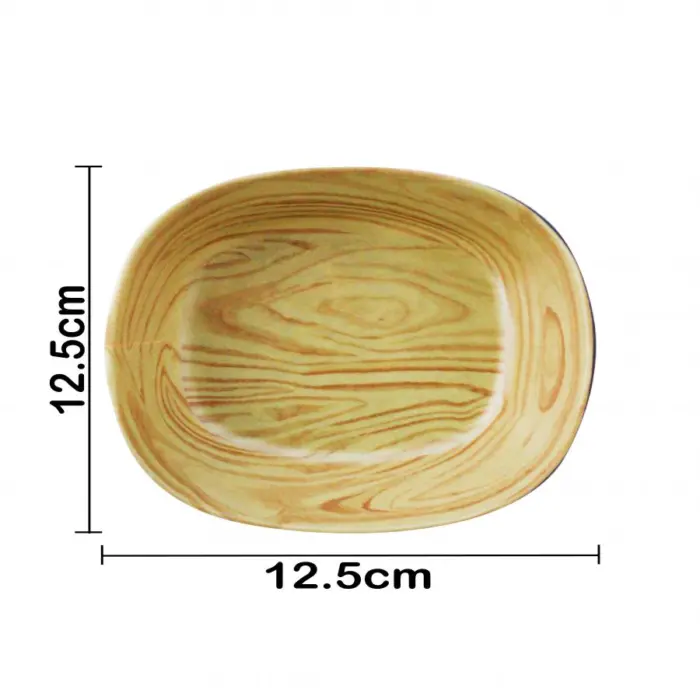 Bowl cuadrado de melamina tipo madera de 12.5cm - Image 4