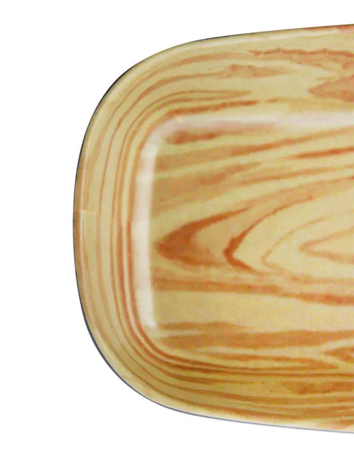 Bowl rectangular de melamina tipo madera de 18x8cm - Image 3