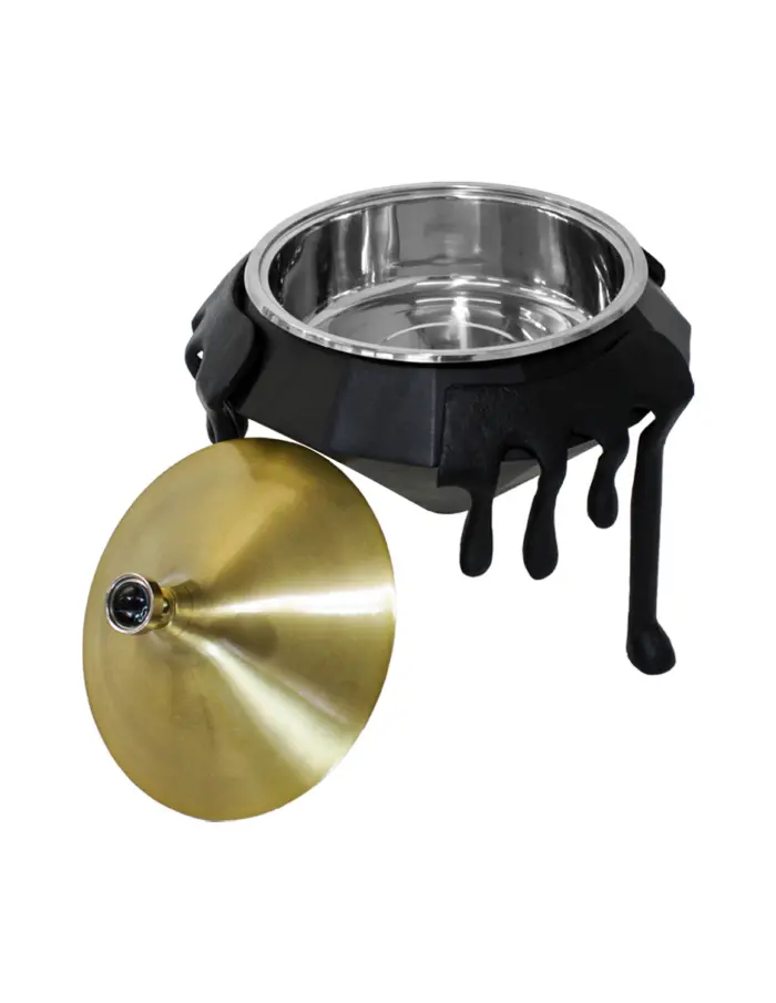 Buffetera de aluminio con acero negro con tapa dorada de 3 litros de 40x40x39cm - Image 3