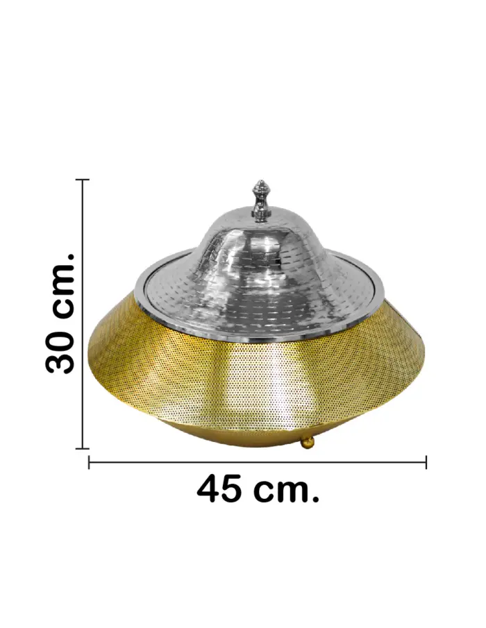 Buffetera de aluminio con acero dorado con plateado de 5 litros de 43x43x34 cm - Image 2