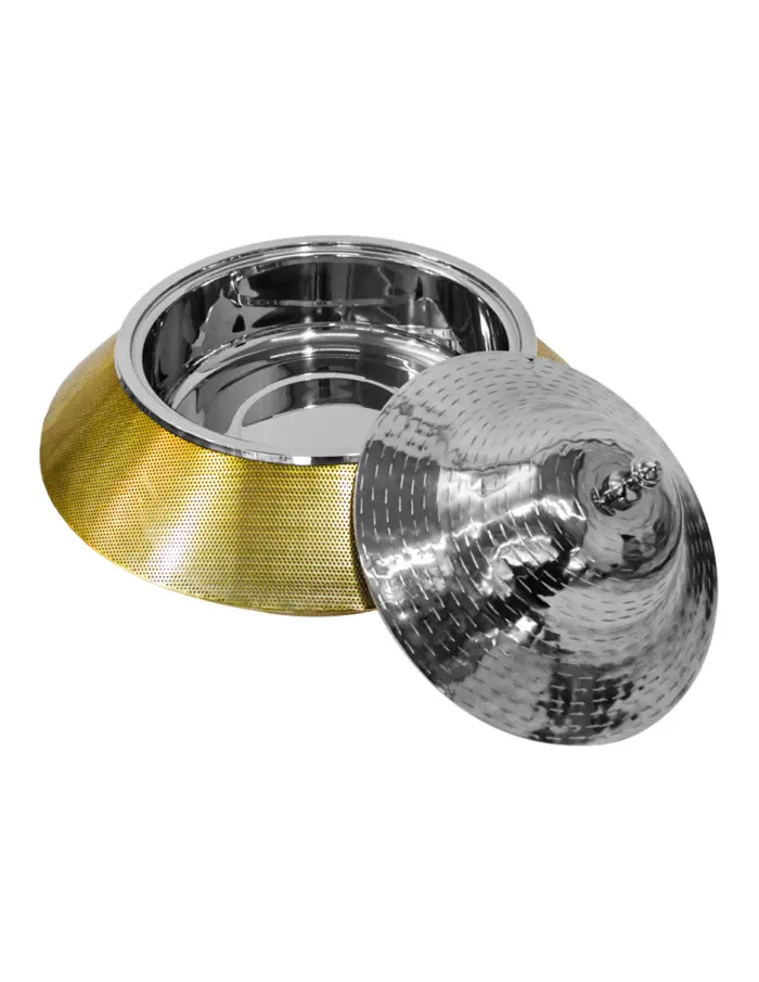 Buffetera de aluminio con acero dorado con plateado de 5 litros de 43x43x34 cm - Image 3