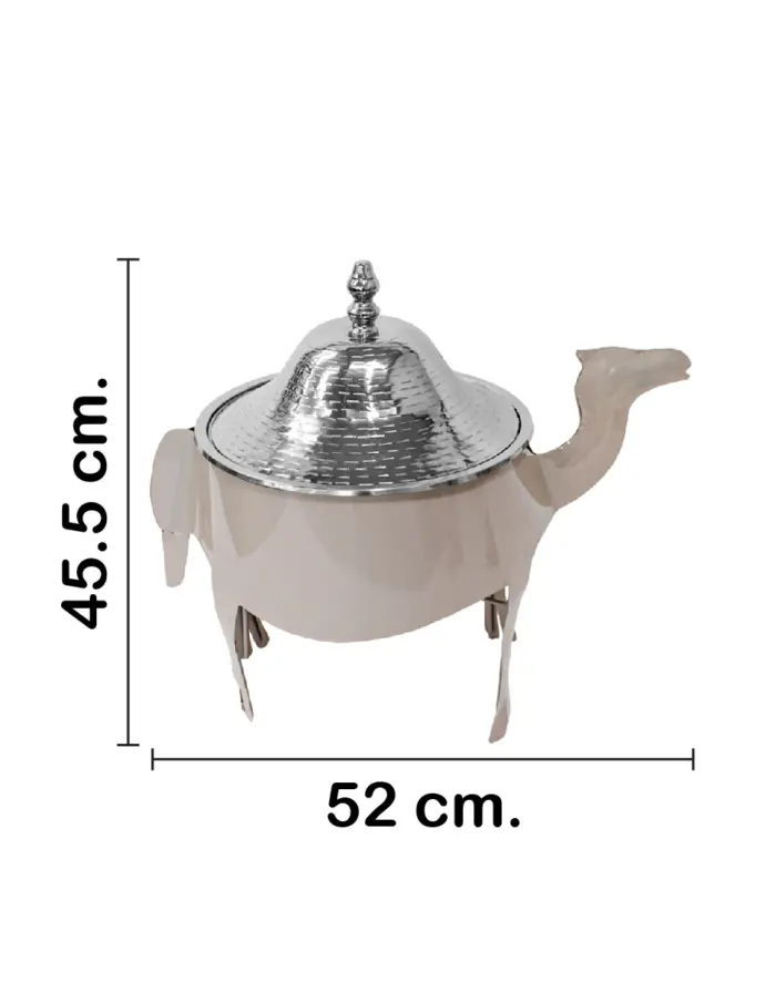Buffetera de aluminio con acero plateado diseño camello de 5 litros de 53x33x46 cm - Image 2