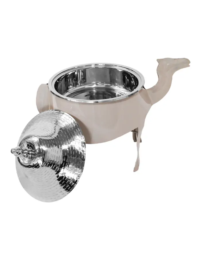 Buffetera de aluminio con acero plateado diseño camello de 5 litros de 53x33x46 cm - Image 3