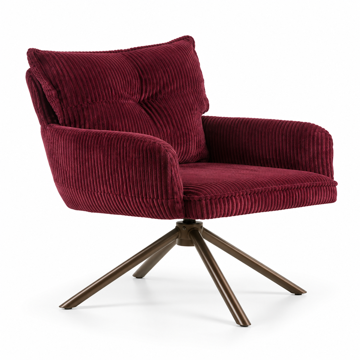 Sillón Giratorio de Pana con Respaldo Acolchado y Base Metálica Galerías el Triunfo