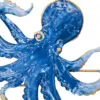 Cuadro metálico diseño pulpo azul con caracol de mar y arecife de 48.9x3.2cm - Image 4